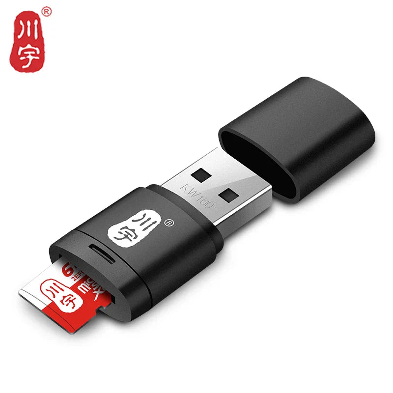 Eliteridegear Kawau Micro SD Card Reader 2.0 USB high-speed adapter with TF card slot, supports up to 128GB memory cards.