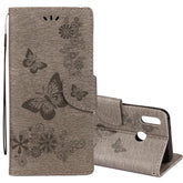 For Huawei P20 Lite Vintage Embossed Floral Butterfly Pattern Horizontal Flip Leather Case with Card Slot & Holder & Wallet & Lanyard , For P20 Lite