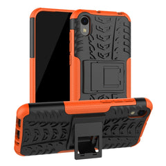 Shockproof PC + TPU Tire Pattern Case for Huawei Honor 8s, with Holder, For Huawei Honor 8s