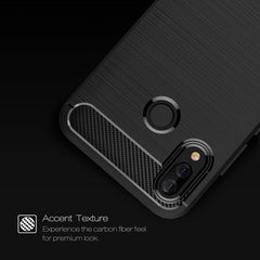For Huawei P20 Lite Brushed Texture Carbon Fiber Shockproof TPU Protective Back Case , Huawei P20 Lite