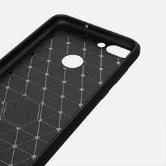 For Huawei P smart / Enjoy 7S Brushed Texture Carbon Fiber Shockproof TPU Protective Back Case, For Huawei P smart / Enjoy 7S