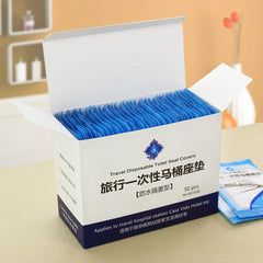 50 PCS Travel Disposable Toilet Seat Cover Mat Toilet Paper Pad, 50 PCS Toilet Seat Cover