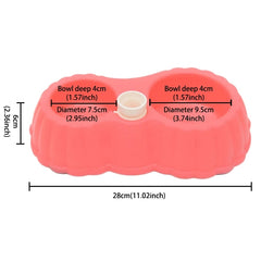 Pumpkin Shape Dog Cat Food Dish + Drinking Water Double Bowls with Automatic Water Dispenser, Size: S, Size: S Magenta, Size: S Green