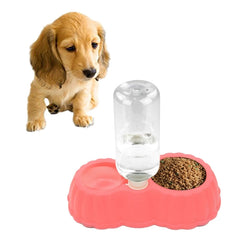 Pumpkin Shape Dog Cat Food Dish + Drinking Water Double Bowls with Automatic Water Dispenser, Size: S, Size: S Magenta, Size: S Green