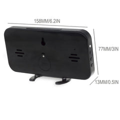 Multifunction Creative Mirror Reflective LED Display Alarm Clock with Snooze Function & 2 USB Charge Port