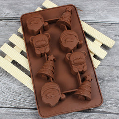 2 PCS Christmas Tree Santa Claus Chocolate Dessert Pastry Kitchen Baking Silicone Ice Lattice Mold, Santa Claus