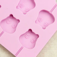 12-Capacity DIY Silicone Chocolate Molds(Lollipop Shape), Cow Shape, Lollipop Shape