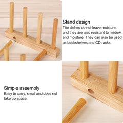 Solid Wood Dish Drip Rack Plate Holder, Size: 25.5x12x10cm, 5 Grid