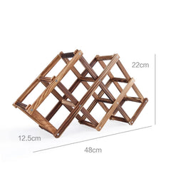 6 Bottles Racks Foldable Wine Stand Wooden Wine Holder Kitchen Bar Display Shelf, 6 Bottles