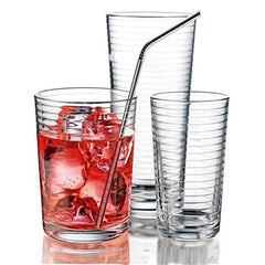 5pcs Reusable Stainless Steel Bent Drinking Straw + Cleaner Brush Set Kit, 215*6mm, 215*6mm (Bent)