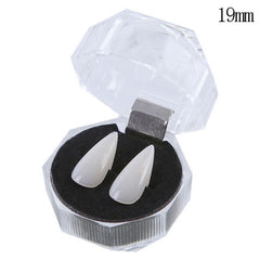 1 Pair 19mm Halloween Party Dentures Props Vampire Zombie Devil Fangs Teeth, 19mm