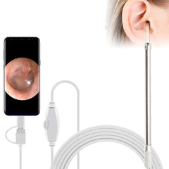 i95 3 in 1 USB Ear Scope Inspection HD 0.3MP Camera Visual Ear Spoon for OTG Android Phones & PC & MacBook, 1.75m Length Cable, 3 in 1 White 0.3MP