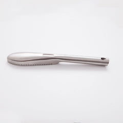 Kitchen Essential Stainless Steel Bidirectional Sawtooth Fish Scraper Fish Scale Planing Knife, 22.5x3cm