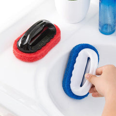 2pcs Decontamination Sponge Hard Bottom Cleaning Brushes Dry and Wet Cleaning Brush for Kitchen / Cooking Bench / Bathroom / Bathtub , Random Color Delivery, Dry and Wet Cleaning Brush