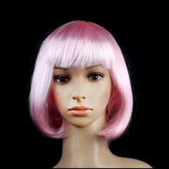 Party Cosplay Headwear Straight Short PET Wigs for Female(Lavender)