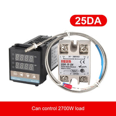 REX-C100 Thermostat + Thermocouple + SSR-25 DA Solid State Module Intelligent Temperature Control Kit, 25DA