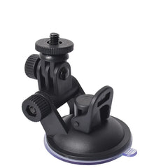 Eliteridegear mini car GPS DV DVR camera mounted on a suction cup holder attached to a vehicle windshield.