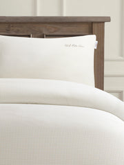 Pure Cotton Check Duvet Set Oatmeal