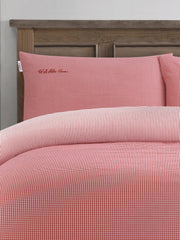 Pure Cotton Check Duvet Set Haute Red