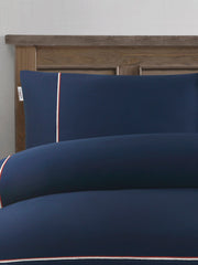 Luxury Cotton Brand Stripe Duvet Set Navy Iris