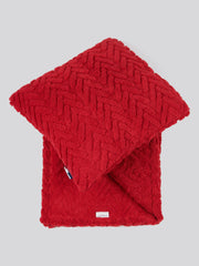 Premium Fern Jacquard Throw & Cushion Set in Savvy Red