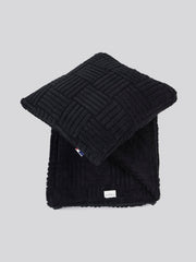Premium Terrazzo Jacquard Throw & Cushion Set in Jet Black