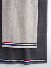 Pure Cotton Brand Stripe Towel Bale in Vapor Blue
