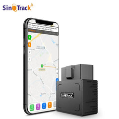 Eliteridegear OBD II GPS tracker with 16-pin plug, car GSM locator, compatible with iOS and Android apps.