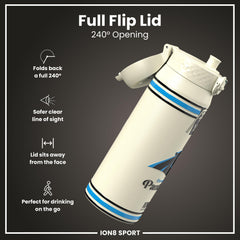 NFL x ION8 Insulated Steel Water Bottle, NFL Panthers, 750ml (24oz)