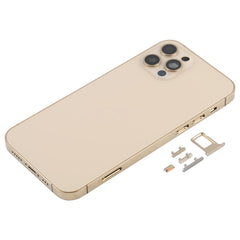 Back Housing Cover with SIM Card Tray & Side Keys & Camera Lens for iPhone 12 Pro(Blue), For iPhone 12 Pro(with SIM Card Tray & Side Keys)