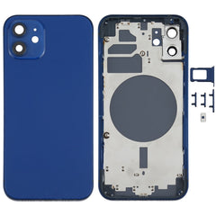 Back Housing Cover with SIM Card Tray & Side Keys & Camera Lens for iPhone 12(White), For iPhone 12(with SIM Card Tray), For iPhone 12(with Card Tray), Back Housing Cover for 12