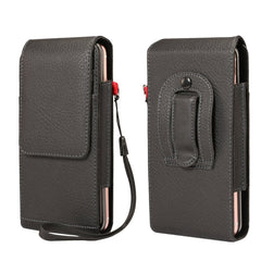 For 6.7 inch and Below Phones Litchi Texture Multifunctional Universal Vertical Flip Upright Double Lattice PU Leather Case Waist Bag with Card Slot & Belt Clip & Lanyard, For 6.7 inch and Below Phones