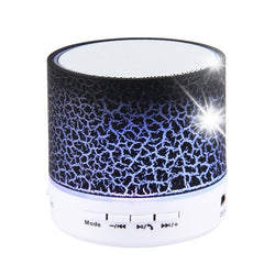 A9 Mini Portable Glare Crack Bluetooth Stereo Speaker with LED Light, Built-in MIC, Support Hands-free Calls & TF Card