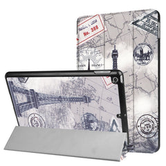 For iPad 9.7 (2018) & iPad 9.7 (2017) Cross Texture Painting Pattern Horizontal Flip Leather Case with Three-folding Holder, IP7D1011A, IP7D1011B, IP7D1011C, IP7D1011D, IP7D1011E, IP7D1011F, IP7D1011G, IP7D1011H, IP7D1011J, IP7D1011K