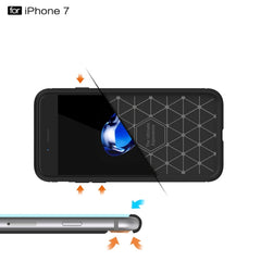 For iPhone 8 & 7 Brushed Texture Fiber TPU Rugged Armor Protective Case, For iPhone 8 & 7
