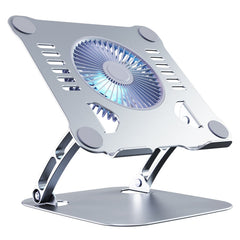 R-JUST HZ22 Dual-purpose Desktop Fan Aluminum Alloy Laptop Bracket with Light, HZ22 (Tarnish), HZ22 (Silver)