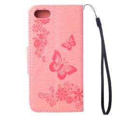 For iPhone 8 & 7 Pressed Flowers Butterfly Pattern Horizontal Flip Leather Case with Holder & Card Slots & Wallet
