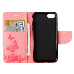 For iPhone 8 & 7 Pressed Flowers Butterfly Pattern Horizontal Flip Leather Case with Holder & Card Slots & Wallet