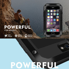 LOVE MEI for iPhone 7 Professional and Powerful Dustproof Shockproof Anti-slip Metal Protective Case