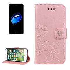 Fro iPhone 8 Plus & 7 Plus Roses Pressed Flowers Pattern Flip Leather Case with Holder & Card Slots & Wallet, Fro 8P & 7P