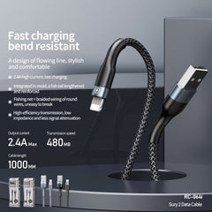 REMAX RC-064i Sury 2 Series 1m 2.4A USB to 8 Pin Data Cable for iPhone, iPad, 8 Pin