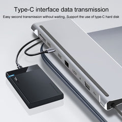 11 in 1 RJ45 + 87W PD + SD/TF + USBx3+ HDMI + VGA + 3.5mm AUX to Type-C HUB Adapter, 11 in 1