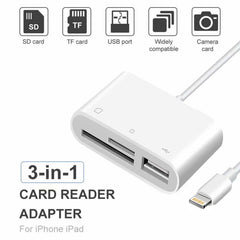 NK-1081 8 Pin to SD + TF + USB Port Camera Reader Adapter