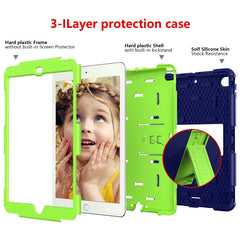 Shockproof Two-color Silicone Protection Shell for iPad Mini 2019 & 4, with Holder (Rose Red+Blue), IPRO0183A, IPRO0183B, IPRO0183C, IPRO0183D, IPRO0183E, IPRO0183F, IPRO0183G, IPRO0183H, IPRO0183I, IPRO0183J, IPRO0183K