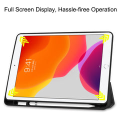 For iPad 10.2 2021 / 2020 / 2019 Custer Texture Horizontal Flip Smart TPU Leather Case with Sleep / Wake-up Function & Three-folding Holder & Pen Slot, For iPad 10.2