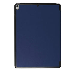 For iPad Pro 10.5 inch PU Litchi Texture 3-folding Smart Case Clear Back Cover with Holder