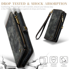 For iPhone X / XS CaseMe-008 TPU + PC Magnetic Absorption Detachable Back Cover Horizontal Flip Leather Case with Holder & Card Slots & Zipper Wallet & Photo Frame