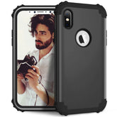 For iPhone X / XS Diamond Series Electroplating PC + Silicone Protective Case, For iPhone X