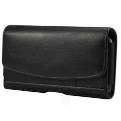 Lambskin Elastic Band Men 5.7-6.0 Inch Mobile Phone Universal Hanging Waist Leather Case with Card Slot, For iPhone XS Max / 8 Plus / 7 Plus / Honor 8X and Other 5.7-6.0 Inch Mobile Phones