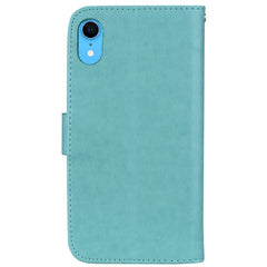 For iPhone XR Rose Embossed Horizontal Flip PU Leather Case, with Holder & Card Slots & Wallet, For XR